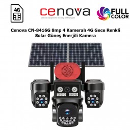 Cenova CN-8416G 8mp 4 Kameralı 4G Gece Renkli Solar Güneş Enerjili Kamera
